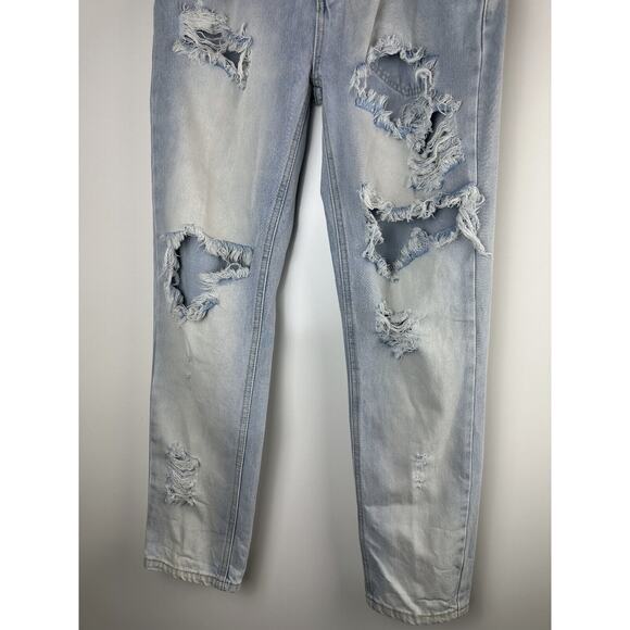 One x OneTeaspoon Awesome Baggies Denim Boyfriend Jeans Distressed Light Wash 28 - Picture 12 of 13